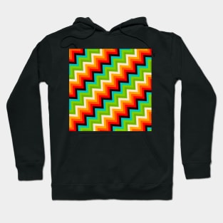 Retro Zig Zag Pattern Hoodie